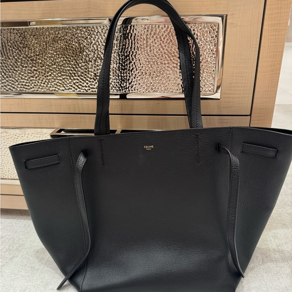 Auth Celine Cabas Black Tote